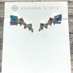 Kendra Scott Sutton Gold Ear Climbers In Jewel Tone Mix